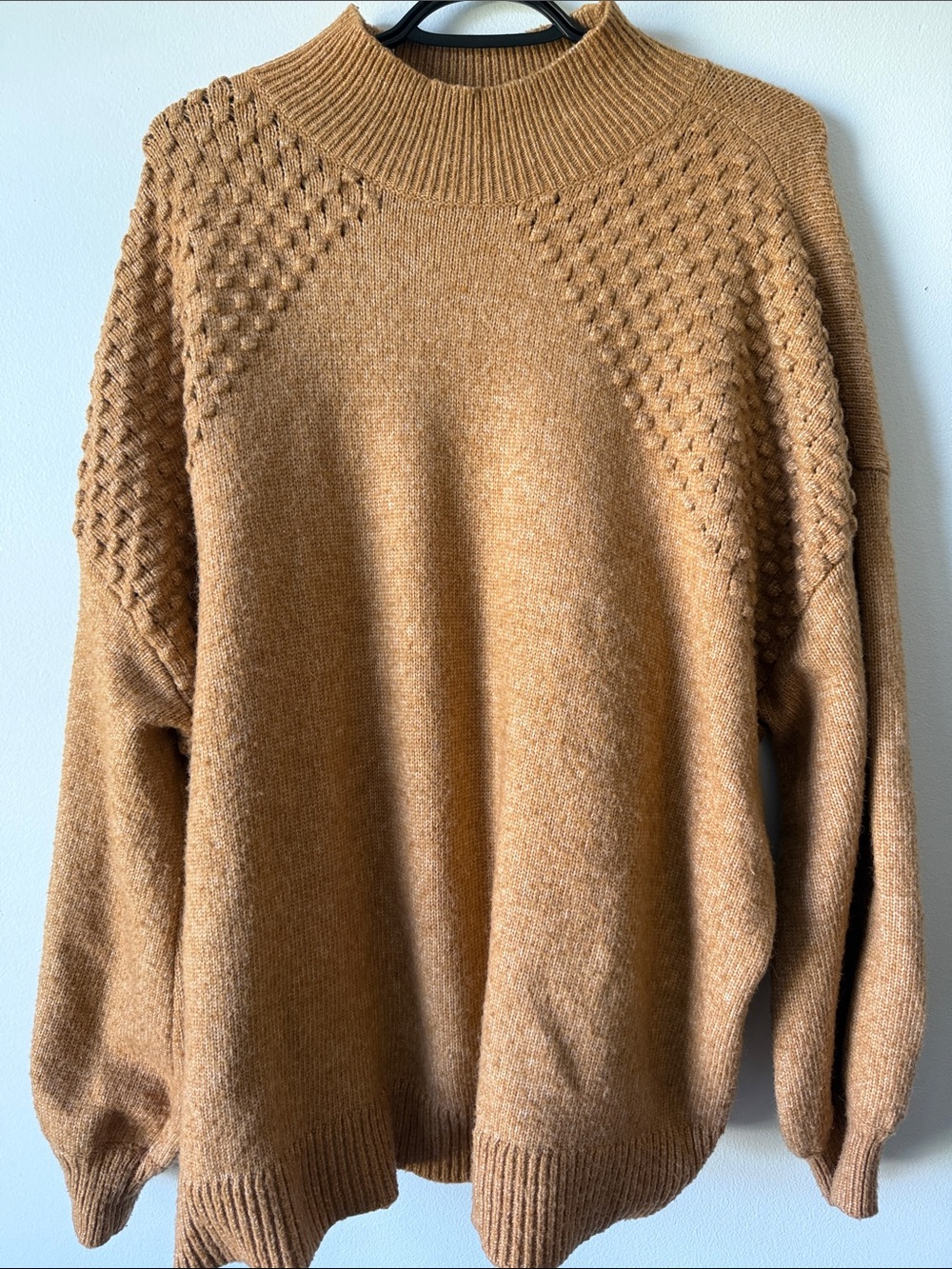 Nine West Camel Knit Mock Neck Sweater SZ 2X
